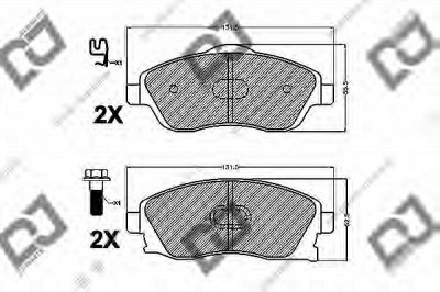 DJ PARTS bp1291 -  Комплект тормозных колодок, дисковый тормоз